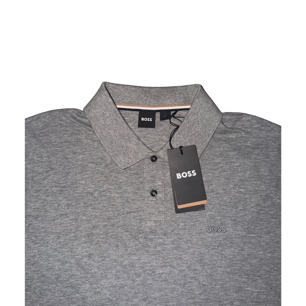 NWT HUGO BOSS Cotton Pallas Mesh Polo Embroidered Logo Burgundy Men's Size XXL